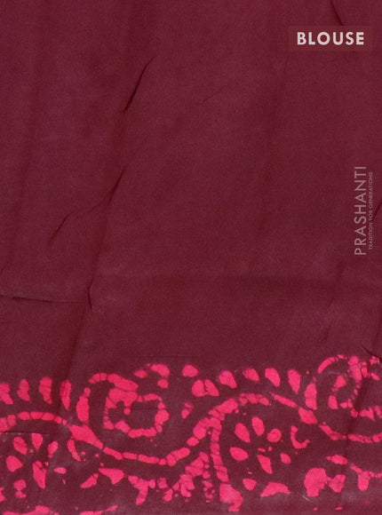 Semi dola saree brown and pink with allover batik prints and kanjivaram style border - {{ collection.title }} by Prashanti Sarees