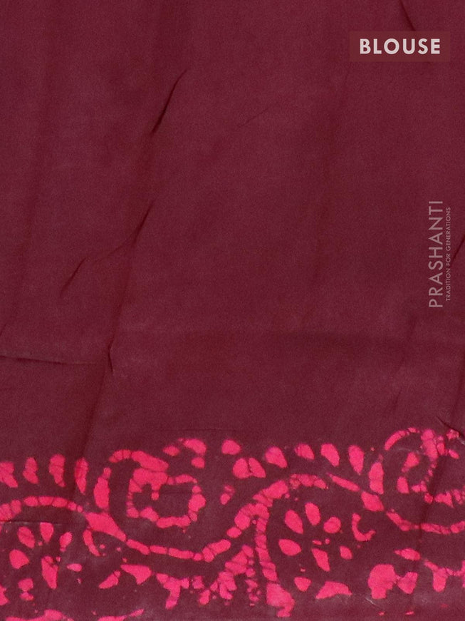 Semi dola saree brown and pink with allover batik prints and kanjivaram style border - {{ collection.title }} by Prashanti Sarees