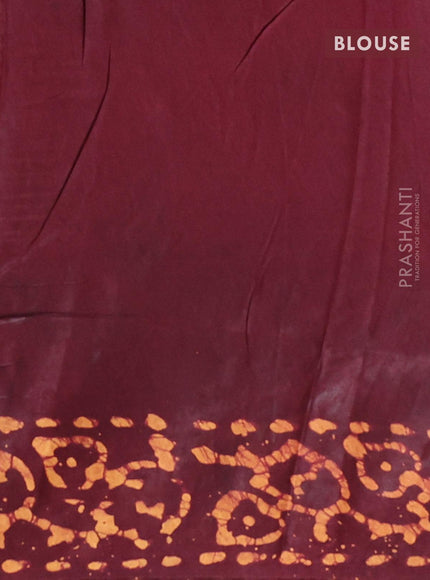 Semi dola saree brown and sandal with allover batik prints and kanjivaram style border - {{ collection.title }} by Prashanti Sarees