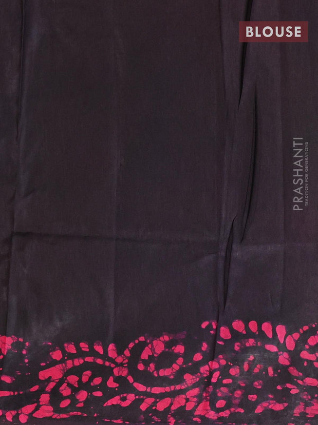 Semi dola saree deep jamun shade and dark pink with allover batik prints and kanjivaram style border - {{ collection.title }} by Prashanti Sarees