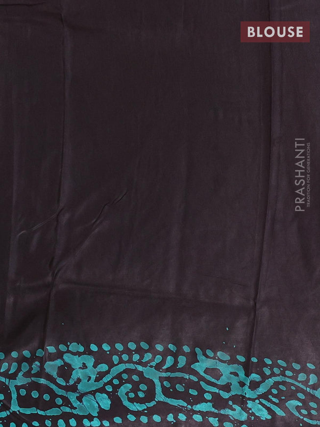 Semi dola saree deep jamun shade and teal blue shade with allover batik prints and kanjivaram style border - {{ collection.title }} by Prashanti Sarees