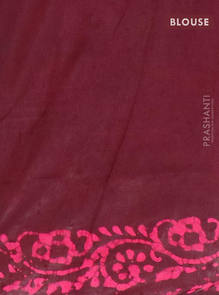 Semi dola saree deep maroon and pink with allover batik prints and kanjivaram style border - {{ collection.title }} by Prashanti Sarees