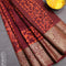 Semi dola saree maroon and orange with allover batik prints and kanjivaram style border - {{ collection.title }} by Prashanti Sarees