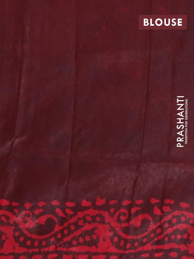 Semi dola saree maroon and pink with allover batik prints and kanjivaram style border - {{ collection.title }} by Prashanti Sarees