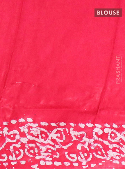 Semi dola saree pink and off white with allover batik prints and kanjivaram style border - {{ collection.title }} by Prashanti Sarees