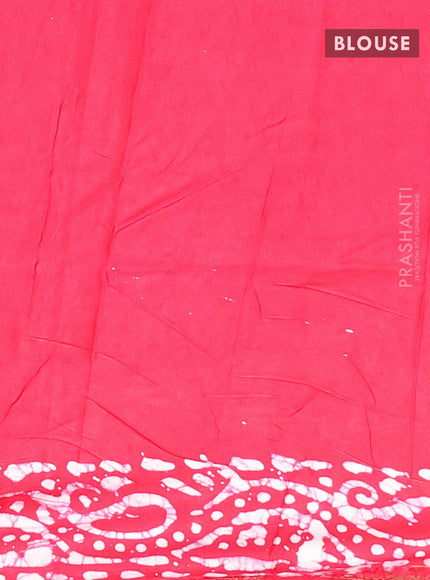 Semi dola saree pink and off white with allover batik prints and kanjivaram style border - {{ collection.title }} by Prashanti Sarees