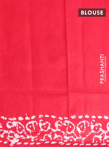 Semi dola saree pink and off white with allover batik prints and kanjivaram style border - {{ collection.title }} by Prashanti Sarees