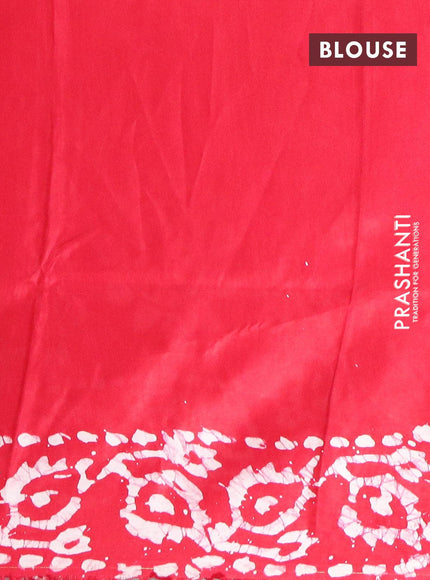 Semi dola saree pink and off white with allover batik prints and kanjivaram style border - {{ collection.title }} by Prashanti Sarees