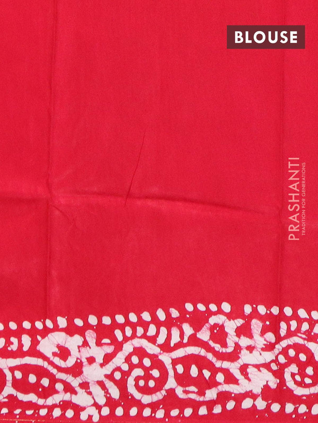 Semi dola saree pink and off white with allover batik prints and kanjivaram style border - {{ collection.title }} by Prashanti Sarees