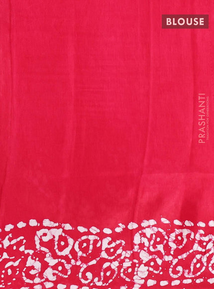 Semi dola saree pink and off white with allover batik prints and kanjivaram style border - {{ collection.title }} by Prashanti Sarees