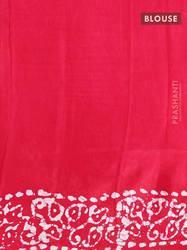 Semi dola saree pink and off white with allover batik prints and kanjivaram style border - {{ collection.title }} by Prashanti Sarees