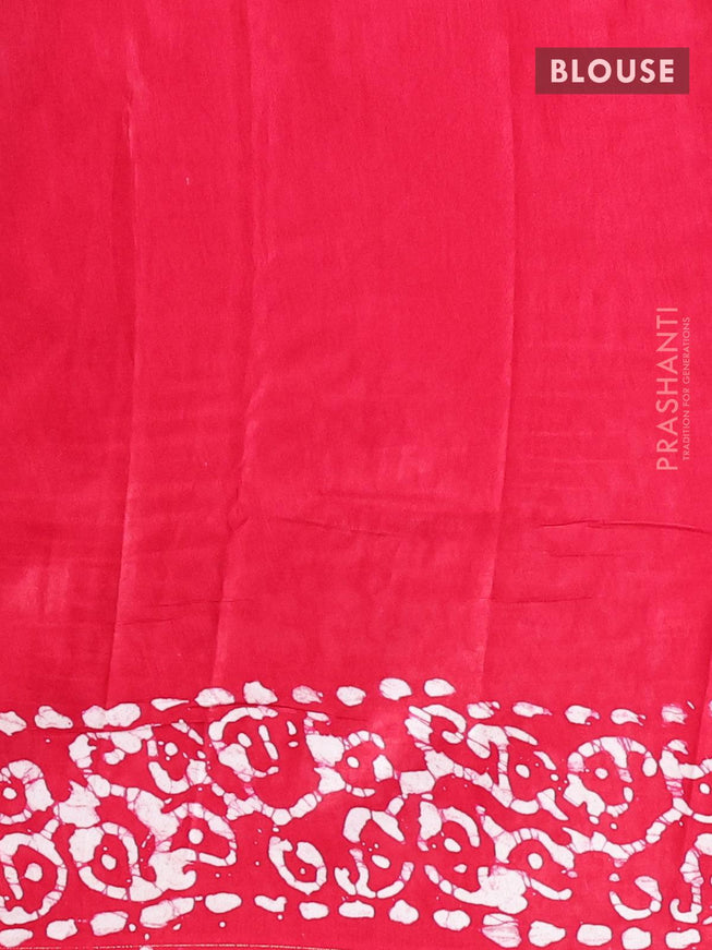 Semi dola saree pink and off white with allover batik prints and kanjivaram style border - {{ collection.title }} by Prashanti Sarees