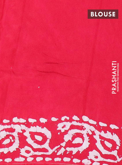 Semi dola saree pink and off white with allover batik prints and kanjivaram style border - {{ collection.title }} by Prashanti Sarees