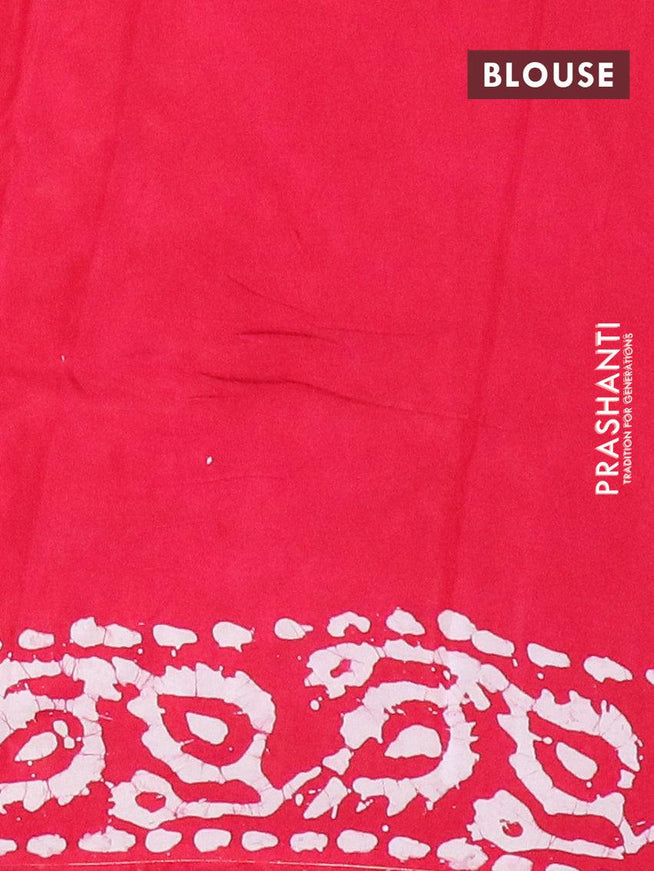 Semi dola saree pink and off white with allover batik prints and kanjivaram style border - {{ collection.title }} by Prashanti Sarees