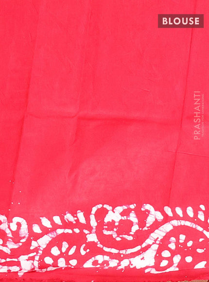 Semi dola saree pink and off white with allover batik prints and kanjivaram style border - {{ collection.title }} by Prashanti Sarees