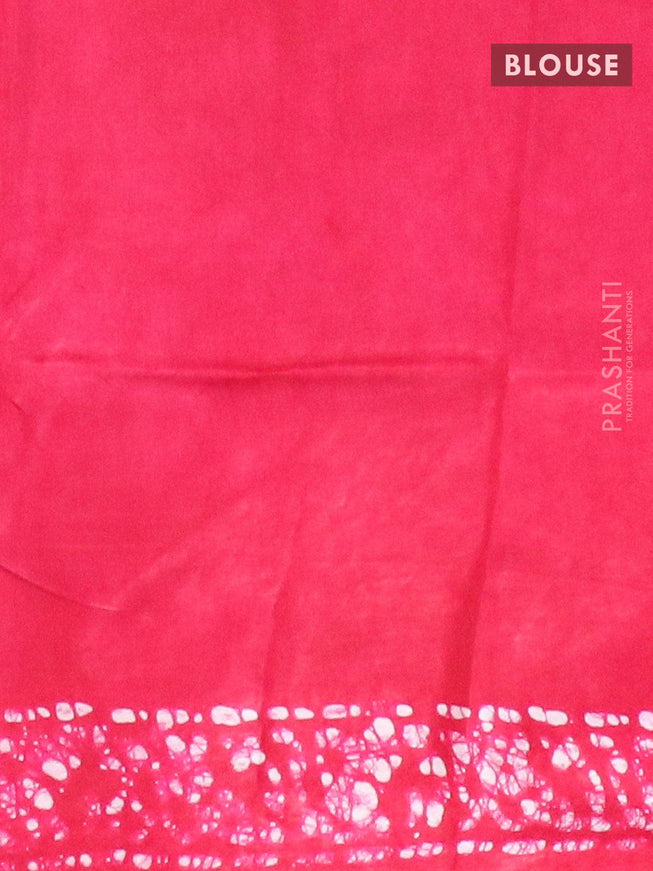 Semi dola saree red and off white with allover batik prints and kanjivaram style border - {{ collection.title }} by Prashanti Sarees