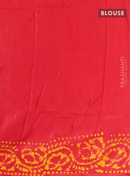 Semi dola saree red and orange with allover batik prints and kanjivaram style border - {{ collection.title }} by Prashanti Sarees