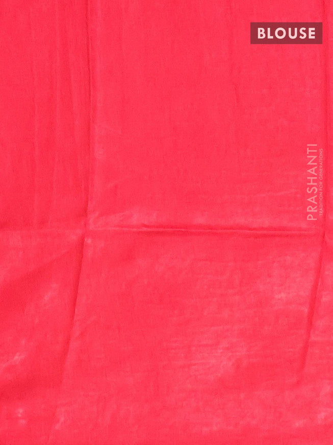 Semi dola saree red and yellow with allover batik prints and kanjivaram style border - {{ collection.title }} by Prashanti Sarees