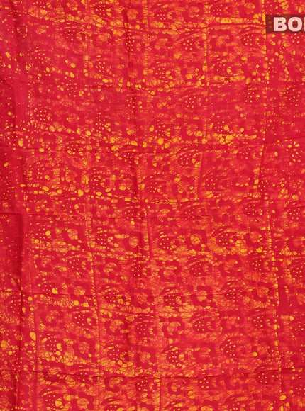 Semi dola saree red with allover batik prints and kanjivaram style border - {{ collection.title }} by Prashanti Sarees