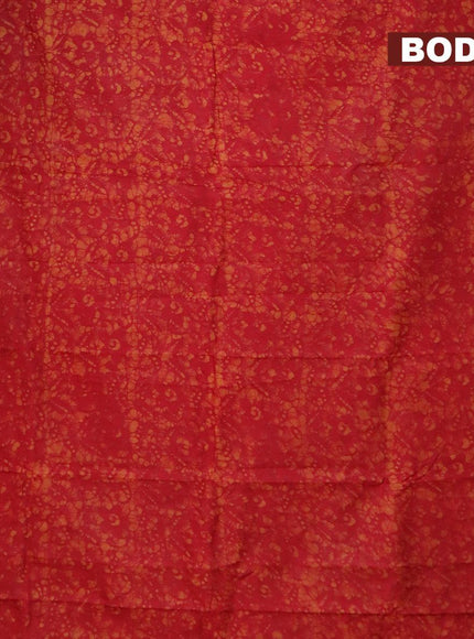 Semi dola saree red with allover batik prints and kanjivaram style border - {{ collection.title }} by Prashanti Sarees