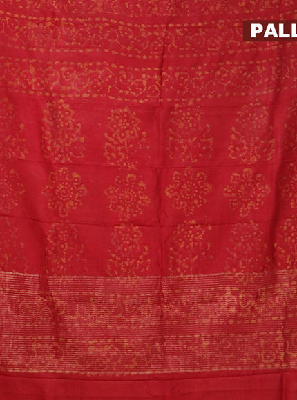 Semi dola saree red with allover batik prints and kanjivaram style border - {{ collection.title }} by Prashanti Sarees