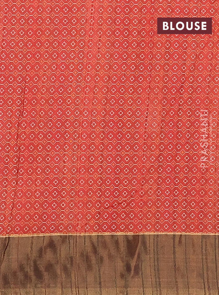 Semi matka saree red and brown with patola prints and zari woven border - {{ collection.title }} by Prashanti Sarees