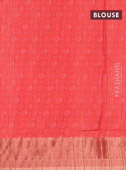 Semi matka saree red shade with allover patola prints and zari woven border - {{ collection.title }} by Prashanti Sarees