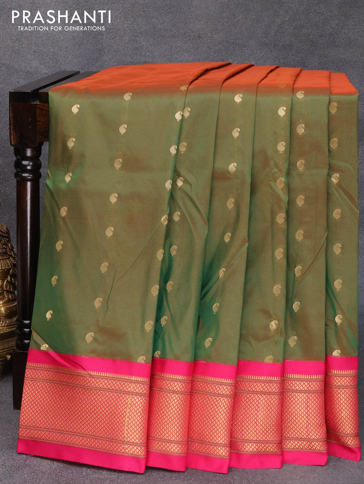 Pre-stitched Red Banarasi Silk Floral Jaal Saree and Blouse (Set) |  Banarasi Silk Saree | Mann Sey
