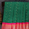 Semi paithani silk saree green and pink with allover zari woven floral buttas and zari woven border - {{ collection.title }} by Prashanti Sarees