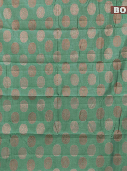 Semi raw silk saree green shade with copper zari woven buttas and copper zari woven border - {{ collection.title }} by Prashanti Sarees