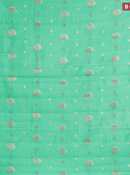 Semi raw silk saree green with zari woven floral buttas and zari woven border - {{ collection.title }} by Prashanti Sarees