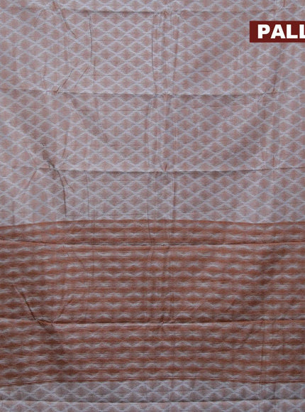 Semi raw silk saree grey with allover thread weaves and zari woven border - {{ collection.title }} by Prashanti Sarees