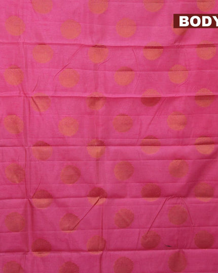 Semi raw silk saree pink with copper zari woven buttas and copper zari woven border - {{ collection.title }} by Prashanti Sarees