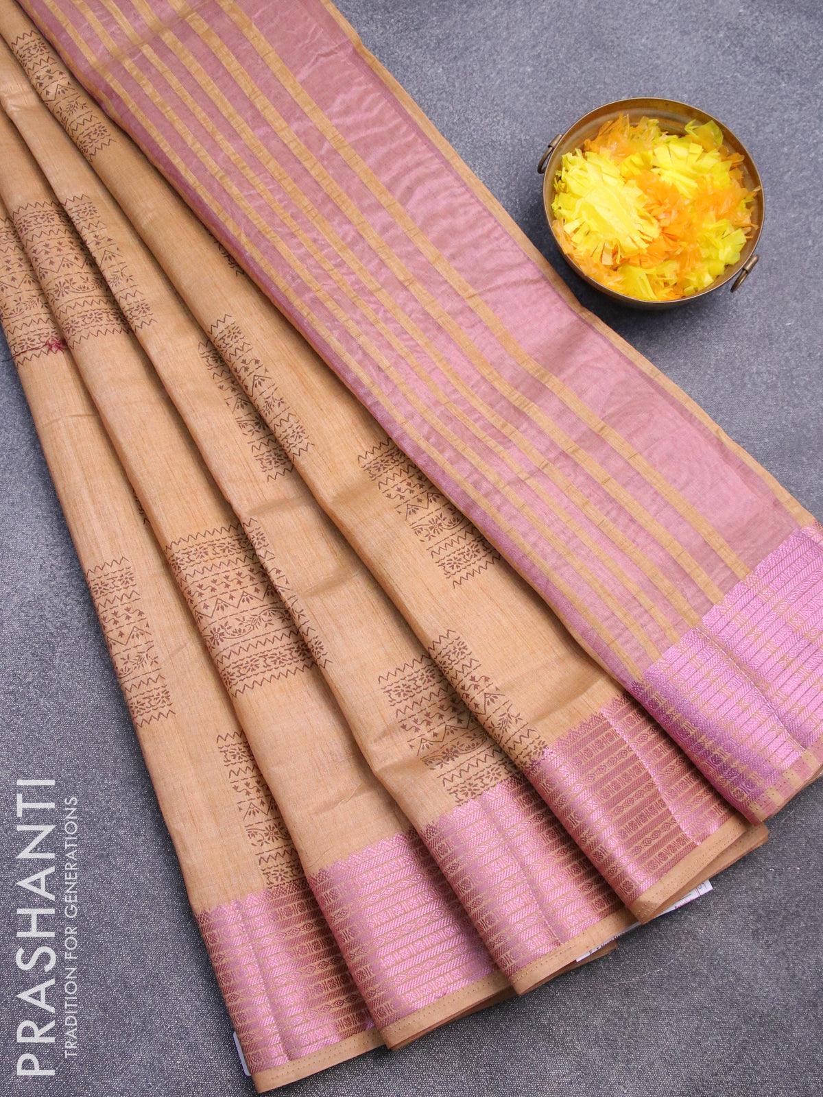 Onion Pink Colour, Pure Kanchipuram Designer Wedding Silk Saree. –  Pulimoottil Online