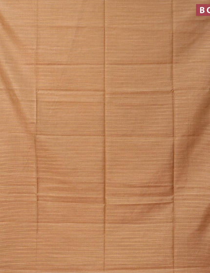 Semi tussar saree brown with allover stripes pattern and seperate embroidery work blouse - {{ collection.title }} by Prashanti Sarees