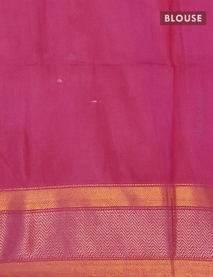 Semi tussar saree deep maroon with allover batik prints and zari woven kanjivaram style border - {{ collection.title }} by Prashanti Sarees