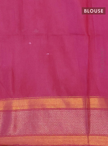 Semi tussar saree deep maroon with allover batik prints and zari woven kanjivaram style border - {{ collection.title }} by Prashanti Sarees