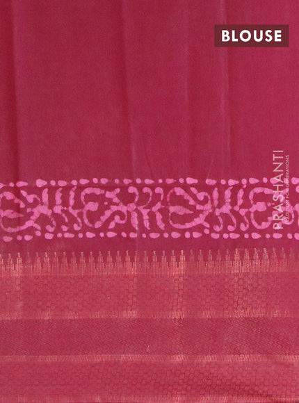 Semi tussar saree maroon with allover batik prints and zari woven kanjivaram style border - {{ collection.title }} by Prashanti Sarees