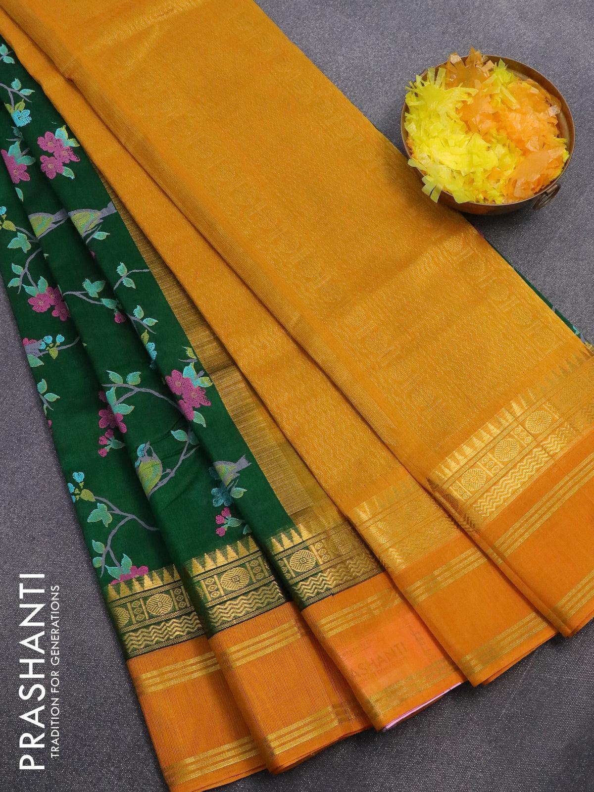 Mango Yellow Silk Saree – VRU VARNA'S