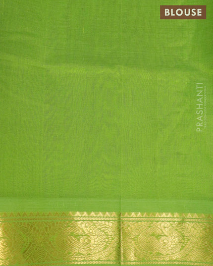 Silk cotton saree deep mroon and light green with plain body and annam zari woven border - {{ collection.title }} by Prashanti Sarees