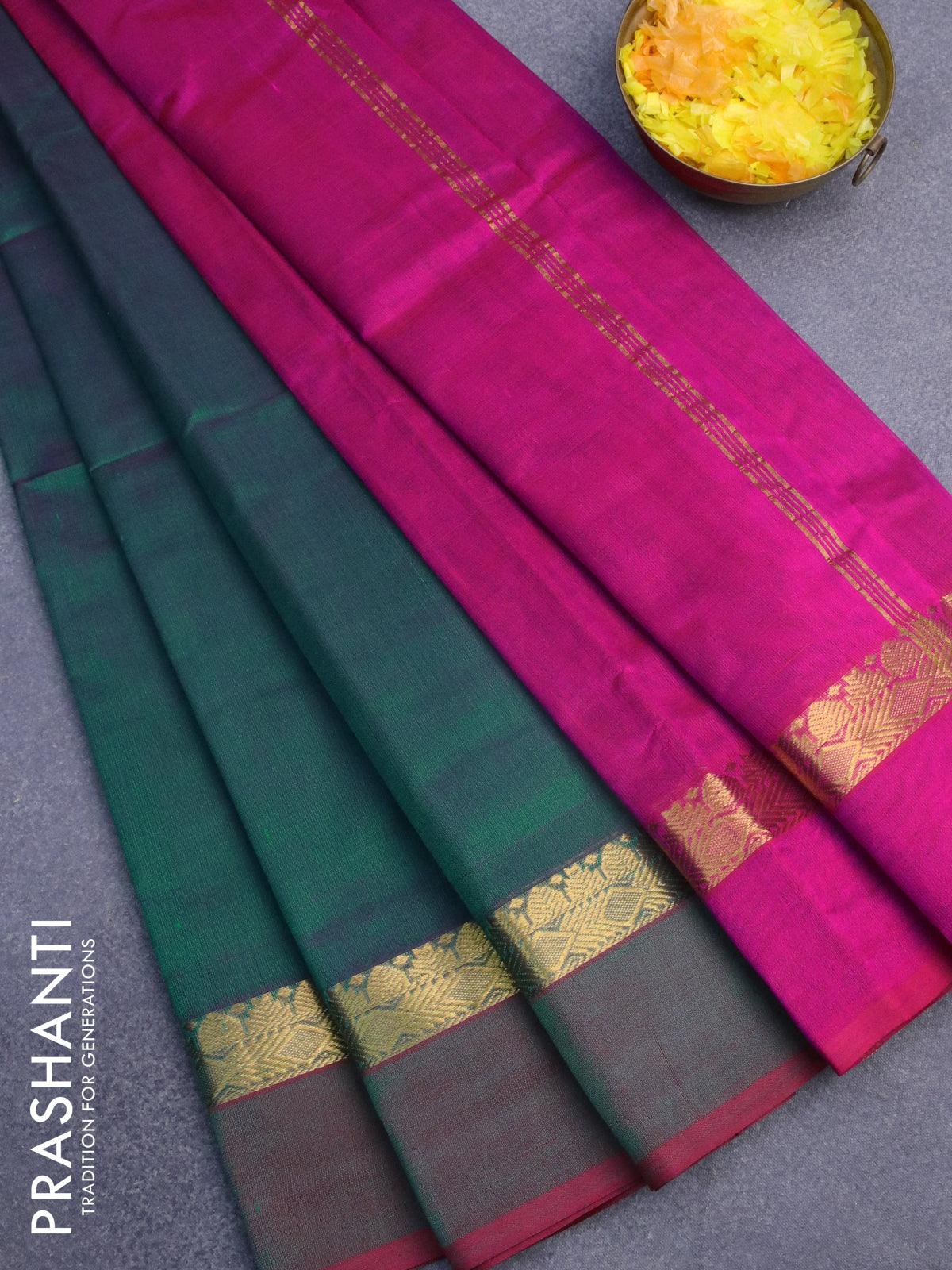 Buy prakanchan creation Solid/Plain Kanjivaram Cotton Silk Pink Sarees  Online @ Best Price In India | Flipkart.com