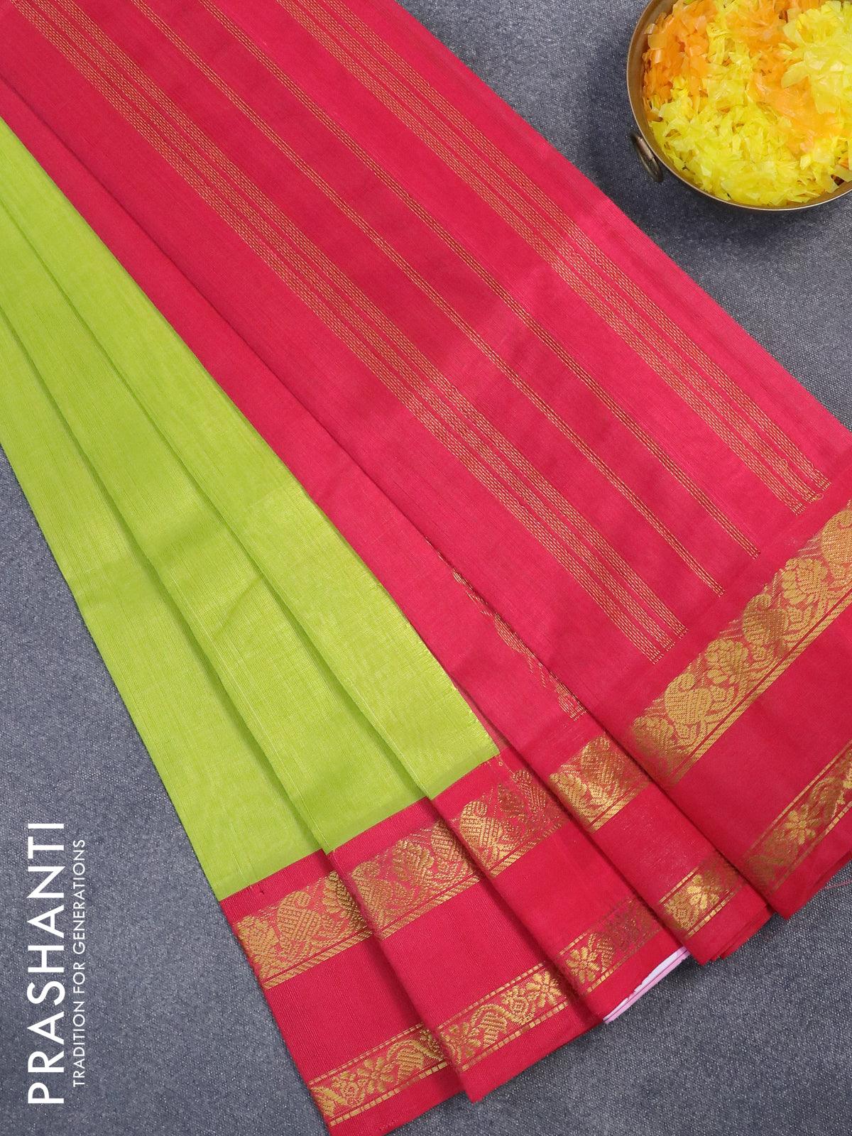 Mangalgiri Handwoven Silk Cotton Saree With Ikat Cotton Pallu, Green, –  Scarlet Thread