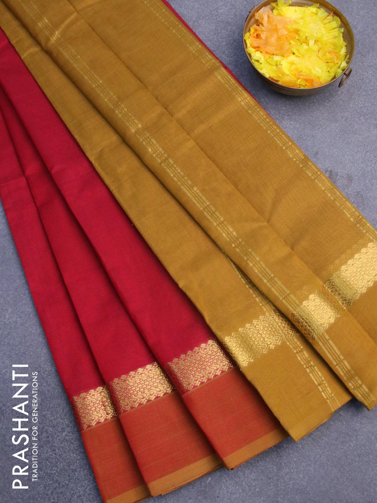 Buy Women's Pure natural Cotton Single Color Saree With Blouse Piece -  Sutisaree