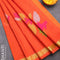 Silk cotton saree orange with thread woven jamdhani buttas and zari woven border - {{ collection.title }} by Prashanti Sarees