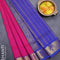Silk cotton saree pink and blue with allover vairaosi pattern and zari woven border - {{ collection.title }} by Prashanti Sarees