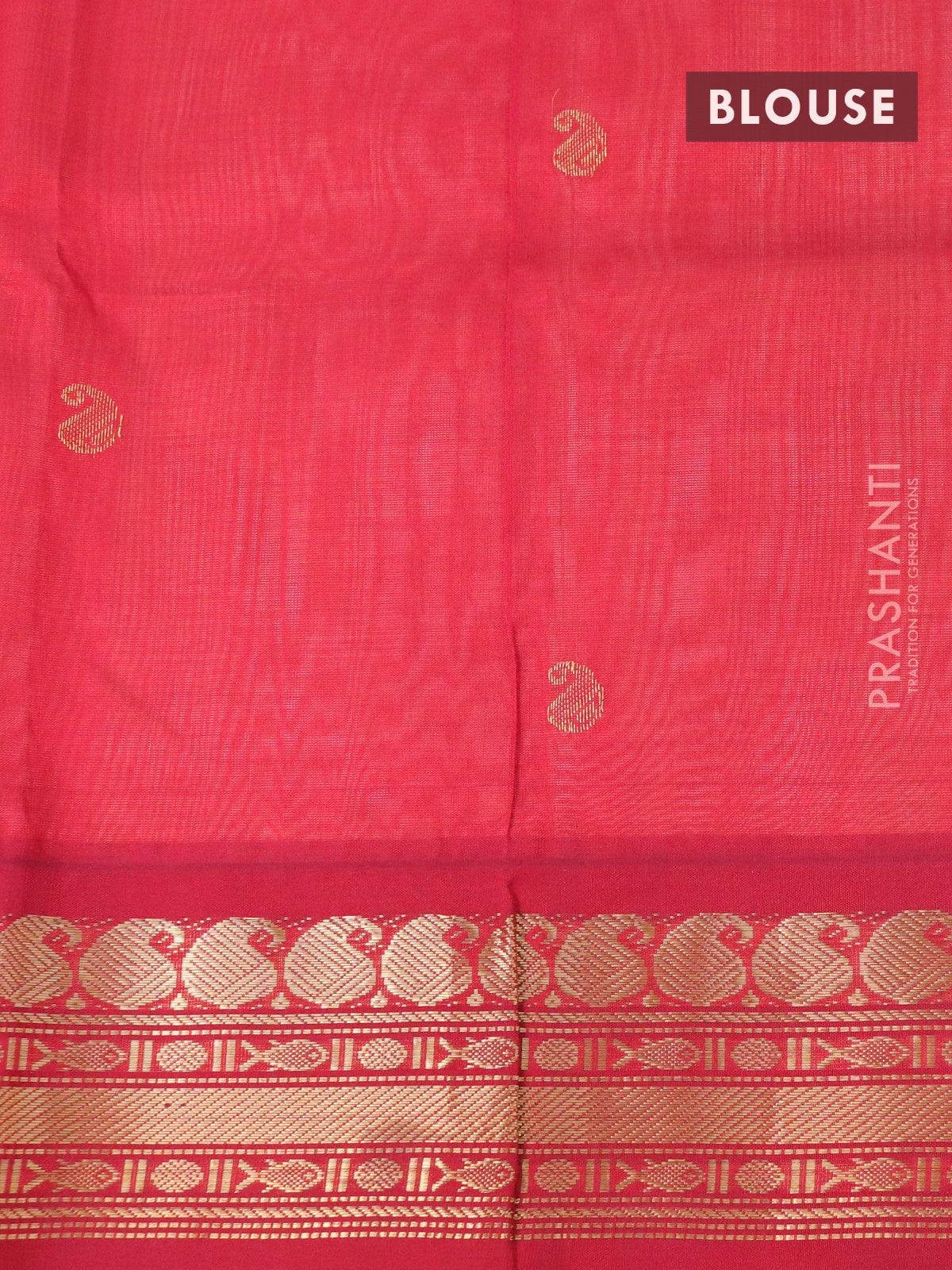 Multicolor Pure Kanchipuram Korvai Silk Saree with Checks Design on the  body and Plain Zari Border|Saree-Diademstore.com