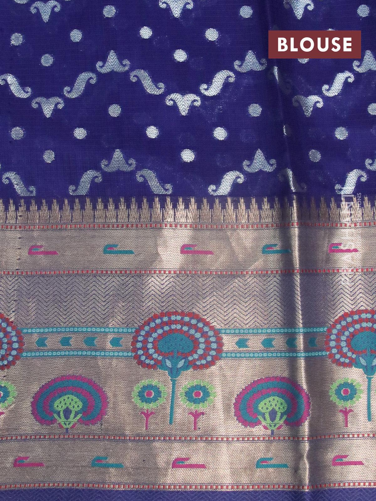 Pink Handloom Tissue Kota Doria Real Zari Paithani Border Saree -  Luxurionworld – Luxurion World