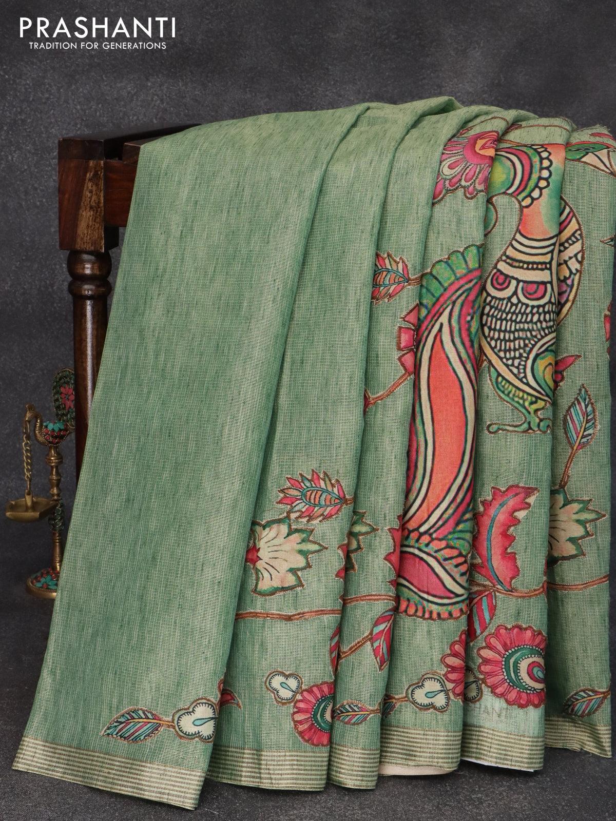 Kalamkari printed silk cotton sarees by Prashanti @ Rs. 5790/- | 7 May 2022  - YouTube