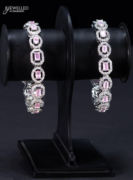 Zircon bangles with baby pink and cz stones - {{ collection.title }} by Prashanti Sarees