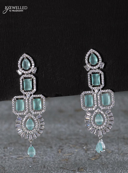 Zircon choker with mint green and cz stones - {{ collection.title }} by Prashanti Sarees